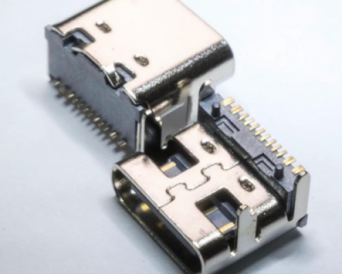 TYPE-C16PIN板上无弹（四脚插板）垫高1.0MM