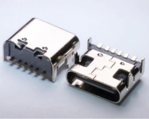 TYPE-C6PIN无弹无柱四脚插板